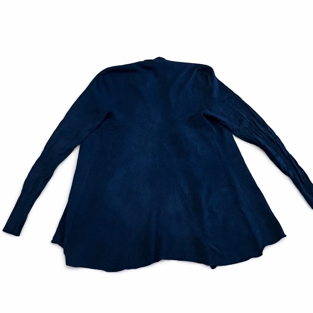 Athleta Navy Cashmere Blend Open Front Cardigan Sweater Size Medium - Picture 2 of 5